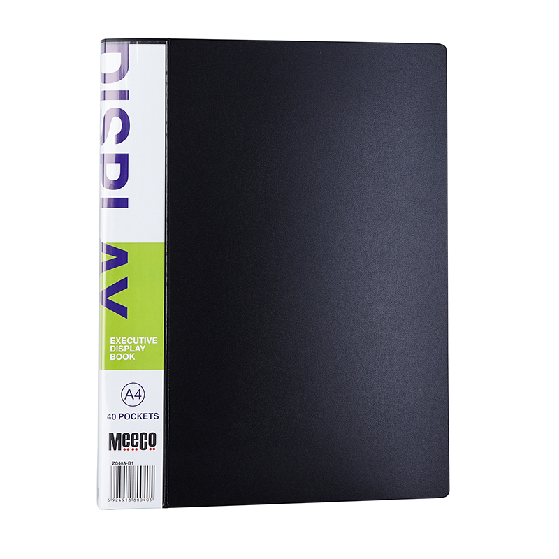 DISPLAY BOOKS: A4 EXECUTIVE 40 POCKETS: BLACK COVER